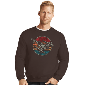 Shirts Crewneck Sweater, Unisex / Small / Dark Chocolate Vintage Starfighter