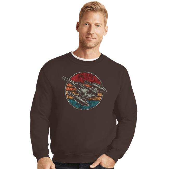 Shirts Crewneck Sweater, Unisex / Small / Dark Chocolate Vintage Starfighter