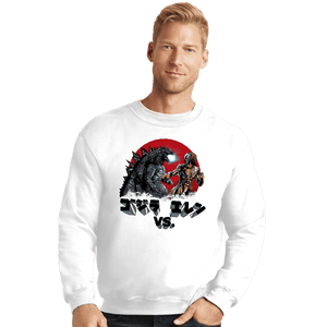 Shirts Crewneck Sweater, Unisex / Small / White Kaiju VS Titan