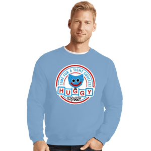Daily_Deal_Shirts Crewneck Sweater, Unisex / Small / Powder Blue A Tight Squeeze