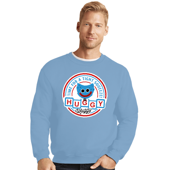 Daily_Deal_Shirts Crewneck Sweater, Unisex / Small / Powder Blue A Tight Squeeze