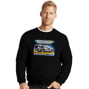 Daily_Deal_Shirts Crewneck Sweater, Unisex / Small / Black Micro Time Machine