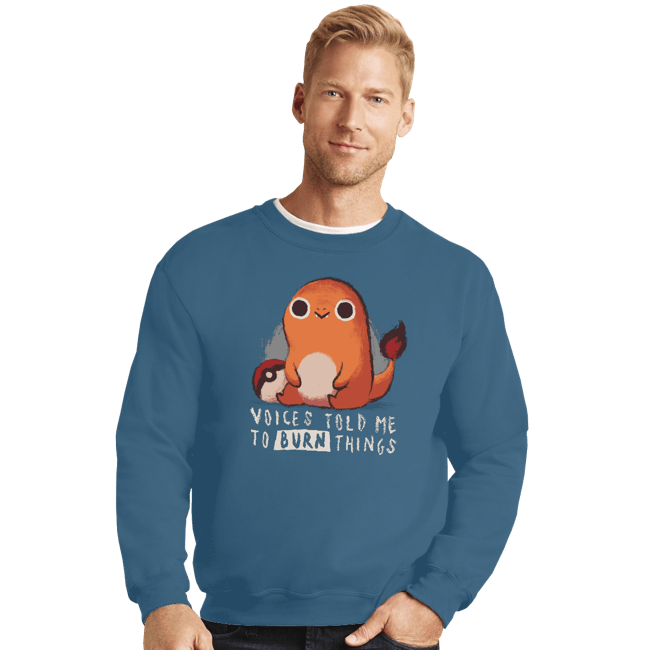 Shirts Crewneck Sweater, Unisex / Small / Indigo Blue Firestarter