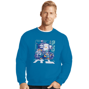 Shirts Crewneck Sweater, Unisex / Small / Sapphire Run And Gun