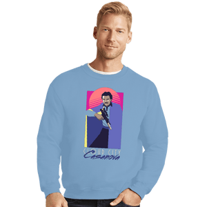 Daily_Deal_Shirts Crewneck Sweater, Unisex / Small / Powder Blue Cloud City Casanova