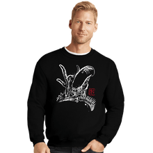 Load image into Gallery viewer, Daily_Deal_Shirts Crewneck Sweater, Unisex / Small / Black The Shadow of the Space Monster
