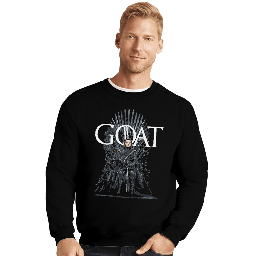 Shirts Crewneck Sweater, Unisex / Small / Black Arya Greatest Of All Time