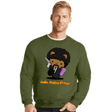 Load image into Gallery viewer, Daily_Deal_Shirts Crewneck Sweater, Unisex / Small / Military Green Kitty Fiction
