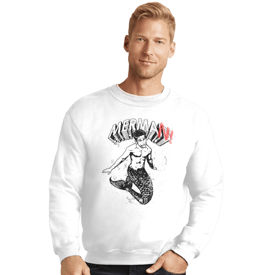 Shirts Crewneck Sweater, Unisex / Small / White Merman Zoolander