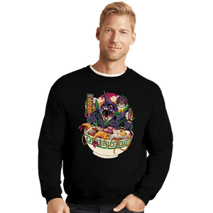 Daily_Deal_Shirts Crewneck Sweater, Unisex / Small / Black Ramen EVA