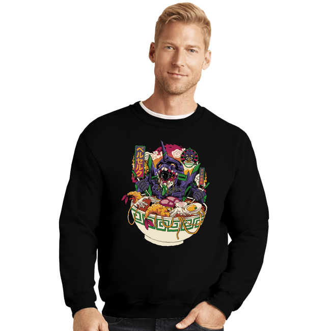 Daily_Deal_Shirts Crewneck Sweater, Unisex / Small / Black Ramen EVA