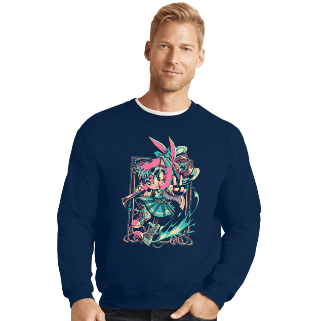Daily_Deal_Shirts Crewneck Sweater, Unisex / Small / Navy The Star!