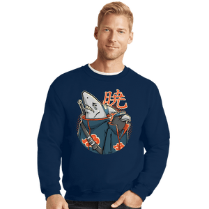 Daily_Deal_Shirts Crewneck Sweater, Unisex / Small / Navy Crow & Shark