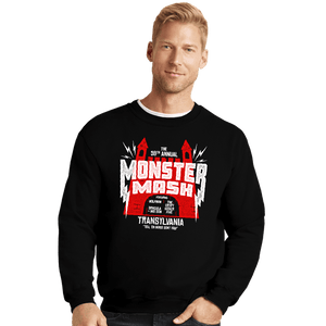 Daily_Deal_Shirts Crewneck Sweater, Unisex / Small / Black Monster Mash