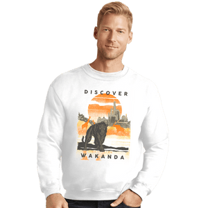 Shirts Crewneck Sweater, Unisex / Small / White Visit Wakanda