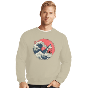 Daily_Deal_Shirts Crewneck Sweater, Unisex / Small / Sand The Great Shark