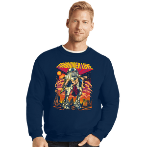 Daily_Deal_Shirts Crewneck Sweater, Unisex / Small / Navy Forbidden Love