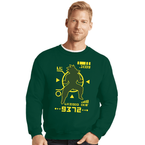 Shirts Crewneck Sweater, Unisex / Small / Forest Saiyan Power Over 9000