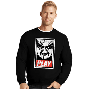 Shirts Crewneck Sweater, Unisex / Small / Black Play