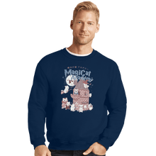 Load image into Gallery viewer, Shirts Crewneck Sweater, Unisex / Small / Navy Magicat Academy
