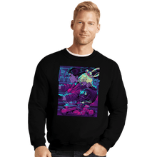 Load image into Gallery viewer, Daily_Deal_Shirts Crewneck Sweater, Unisex / Small / Black Neon Moon Eclipse On Mars
