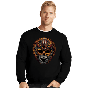 Daily_Deal_Shirts Crewneck Sweater, Unisex / Small / Black Rebel Helmet