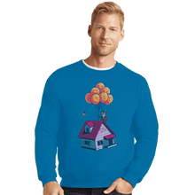 Load image into Gallery viewer, Shirts Crewneck Sweater, Unisex / Small / Sapphire Adventure Is Up There
