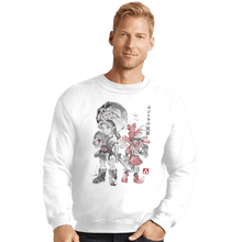 Load image into Gallery viewer, Shirts Crewneck Sweater, Unisex / Small / White Majora&#39;s Sumi-e
