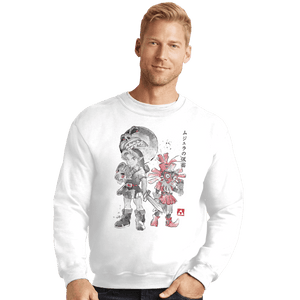 Shirts Crewneck Sweater, Unisex / Small / White Majora's Sumi-e