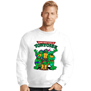 Secret_Shirts Crewneck Sweater, Unisex / Small / White Kung Fu Tortoise