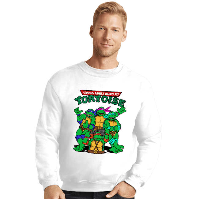 Secret_Shirts Crewneck Sweater, Unisex / Small / White Kung Fu Tortoise