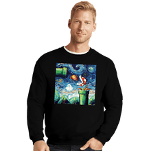 Load image into Gallery viewer, Shirts Crewneck Sweater, Unisex / Small / Black Van Gogh Never Leveled Up
