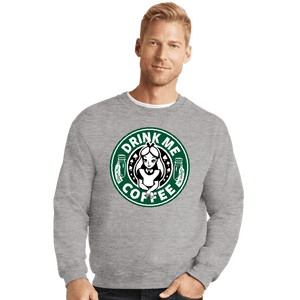 Daily_Deal_Shirts Crewneck Sweater, Unisex / Small / Sports Grey Drink Me Coffee