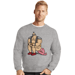 Secret_Shirts Crewneck Sweater, Unisex / Small / Sports Grey Suprise Villain