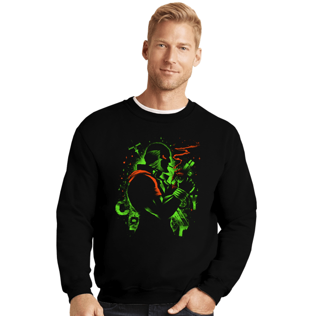 Daily_Deal_Shirts Crewneck Sweater, Unisex / Small / Black Black Dog