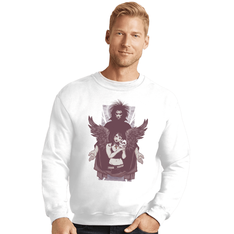 Shirts Crewneck Sweater, Unisex / Small / White Death And Sandman