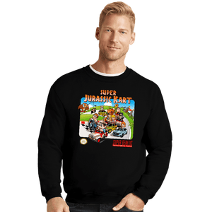 Daily_Deal_Shirts Crewneck Sweater, Unisex / Small / Black SuperJurassic Kart