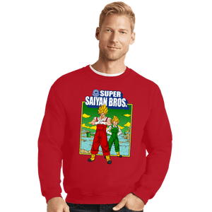 Shirts Crewneck Sweater, Unisex / Small / Red Super Saiyan Bros