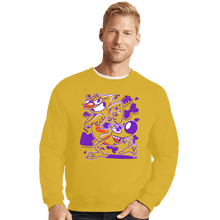 Load image into Gallery viewer, Daily_Deal_Shirts Crewneck Sweater, Unisex / Small / Gold A Woof And A Purr

