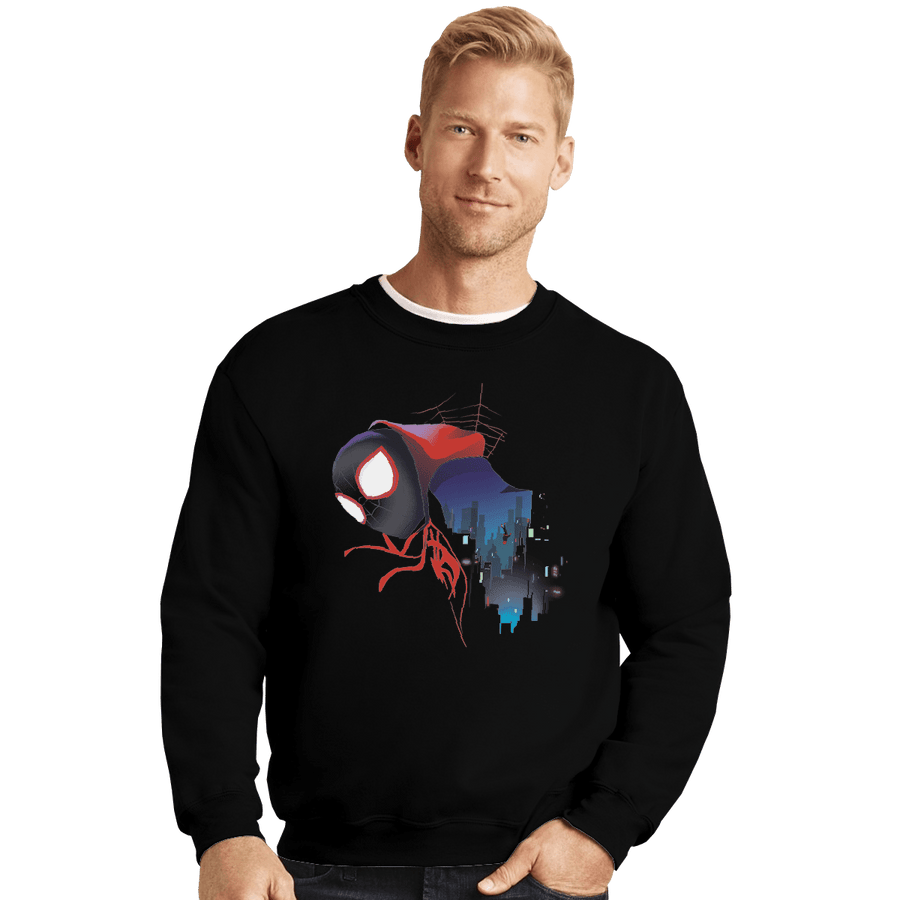 Shirts Crewneck Sweater, Unisex / Small / Black Spider Miles