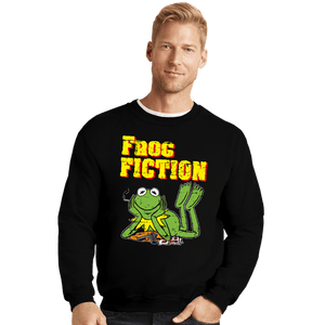 Daily_Deal_Shirts Crewneck Sweater, Unisex / Small / Black Frog Fiction