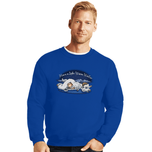 Secret_Shirts Crewneck Sweater, Unisex / Small / Royal Blue Have a Luke Warm Winter