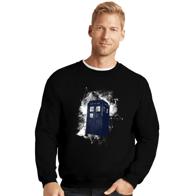 Secret_Shirts Crewneck Sweater, Unisex / Small / Black Star Tardis