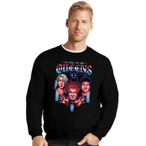 Daily_Deal_Shirts Crewneck Sweater, Unisex / Small / Black Queens Of Halloween