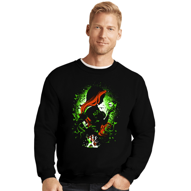 Shirts Crewneck Sweater, Unisex / Small / Black Poison Green