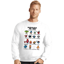 Load image into Gallery viewer, Daily_Deal_Shirts Crewneck Sweater, Unisex / Small / White Marvelous Mr. Men

