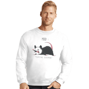 Shirts Crewneck Sweater, Unisex / Small / White Mood Possum