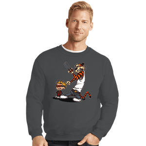 Daily_Deal_Shirts Crewneck Sweater, Unisex / Small / Charcoal Superhero Team