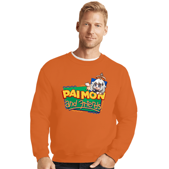 Secret_Shirts Crewneck Sweater, Unisex / Small / Red Paimon And Friends!