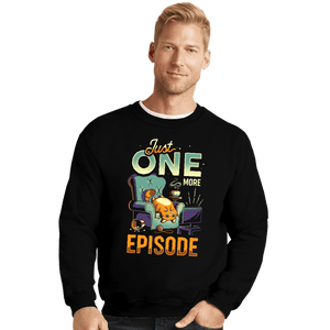 Daily_Deal_Shirts Crewneck Sweater, Unisex / Small / Black Chonky TV Addict